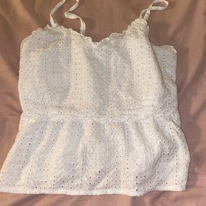 White eyelet tank top